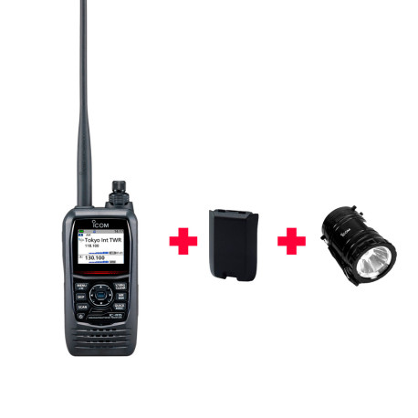 Receptor portátil ICOM IC-R15 con linterna y portapilas